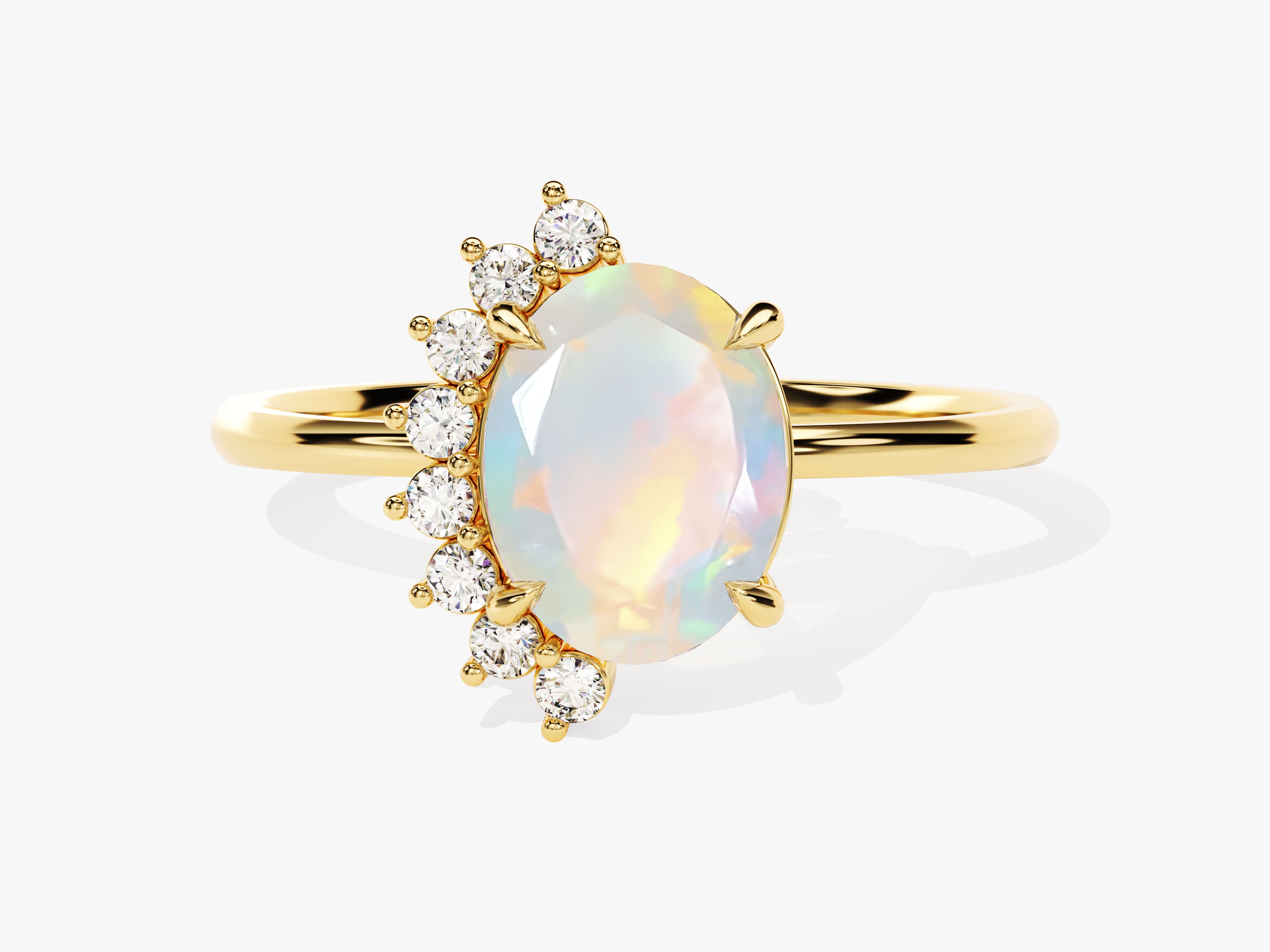 Gold opal and diamond ring for jewelry firm