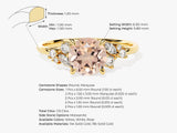 Cluster Accent Round Cut Peach Morganite Engagement Ring