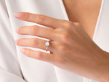 Round Opal Engagement Ring with Moissanite Cluster