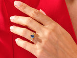 Pear Lab Alexandrite Engagement Ring with Moissanite Cluster