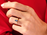 Marquise Lab Alexandrite Engagement Ring with Moissanite Cluster