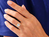 Oval Moonstone Engagement Ring with Moissanite Cluster
