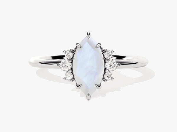 Marquise moonstone ring with diamond accents, fine jewelry