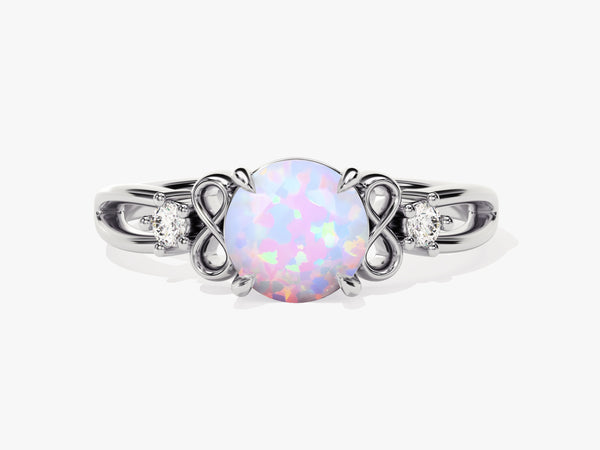 White opal and diamond ring jewelry
