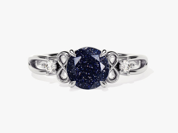Blue sandstone and diamond ring, jewelry, fine jewelry