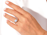 Hexagon Opal Vintage Engagement Ring with Moissanite Cluster