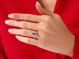 Kite Lab Alexandrite Engagement Ring with Moissanite Sidestones
