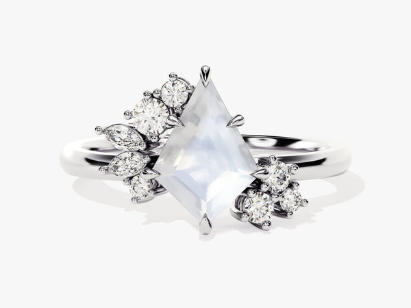 Diamond and moonstone engagement ring by jewelry firm
