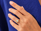 Kite Moonstone Engagement Ring with Marquise Moissanite Sidestones