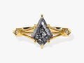 Kite Black Rutilated Quartz Split Shank Engagement Ring with Moissanite Accents