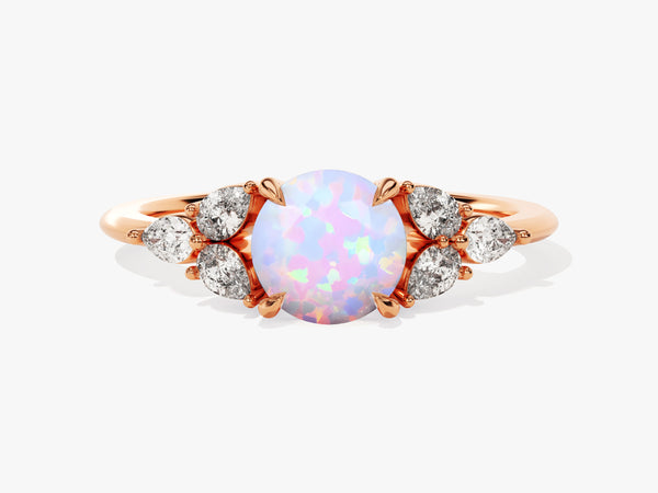 Rose gold opal and diamond ring jewelry
