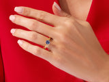 Round Lab Alexandrite Nature Inspired Engagement Ring
