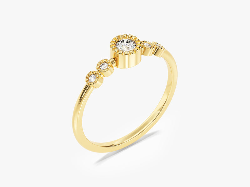 Milgrain Accent Moissanite Promise Ring