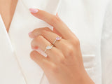 EG201_model_wearing_Yellow_pink_double_heart_Promise_Ring_with_sidestones