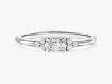 Oval Moissanite Promise Ring with Sidestones