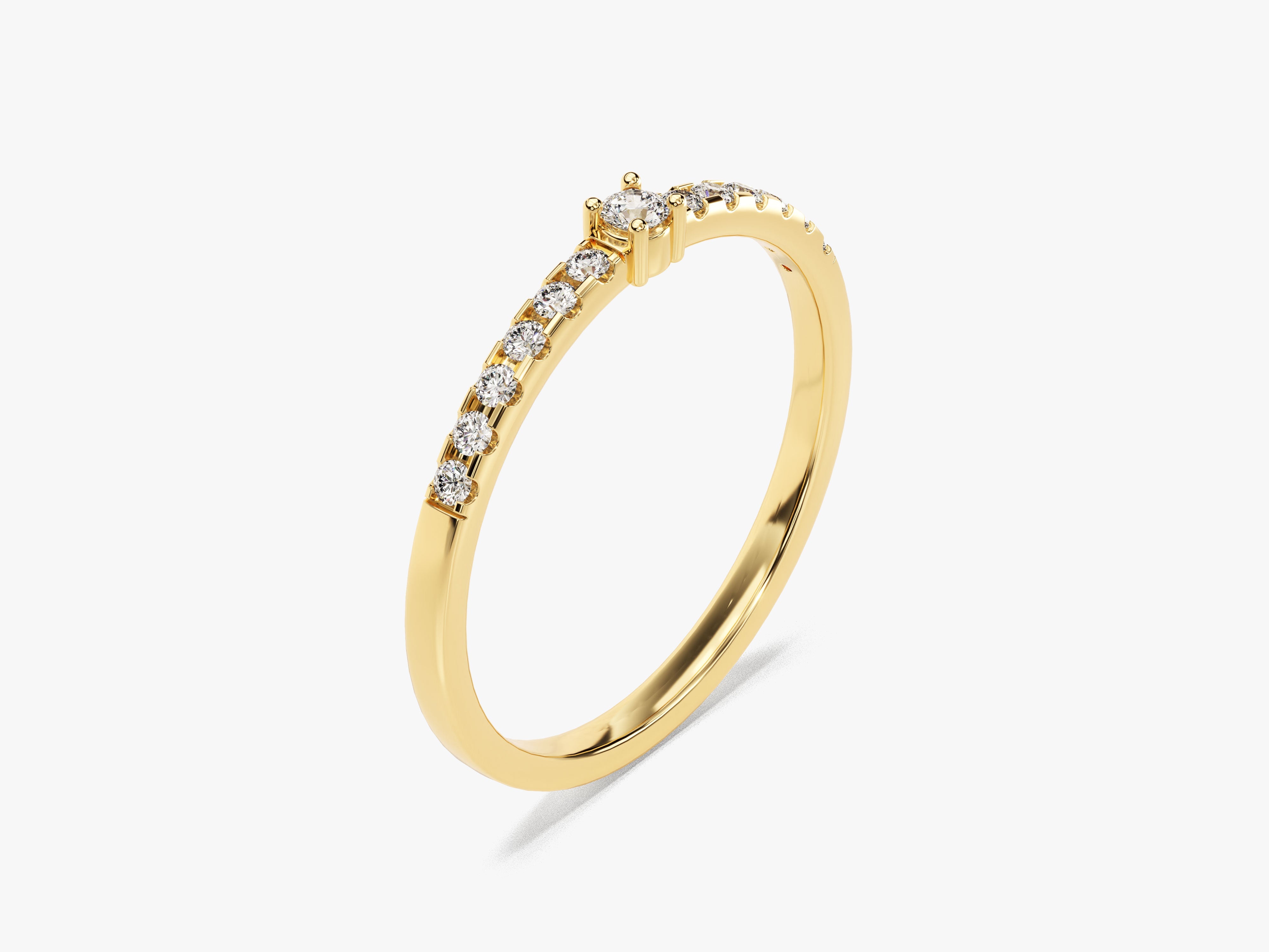 Gold diamond ring, elegant jewelry for her