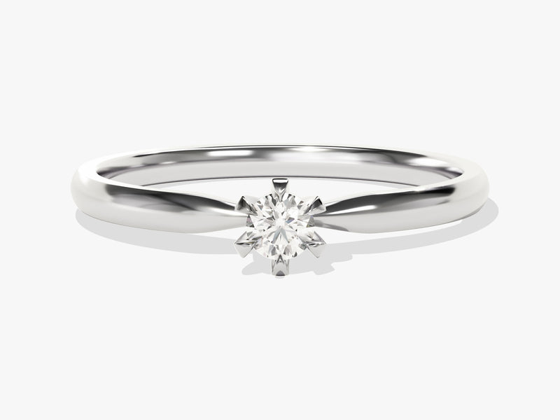 Six Prong Solitaire Moissanite Promise Ring