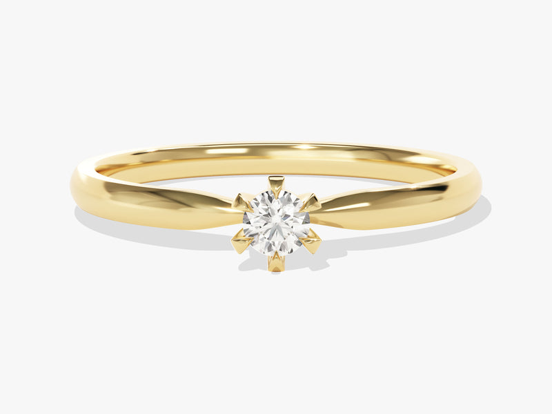 Six Prong Solitaire Moissanite Promise Ring