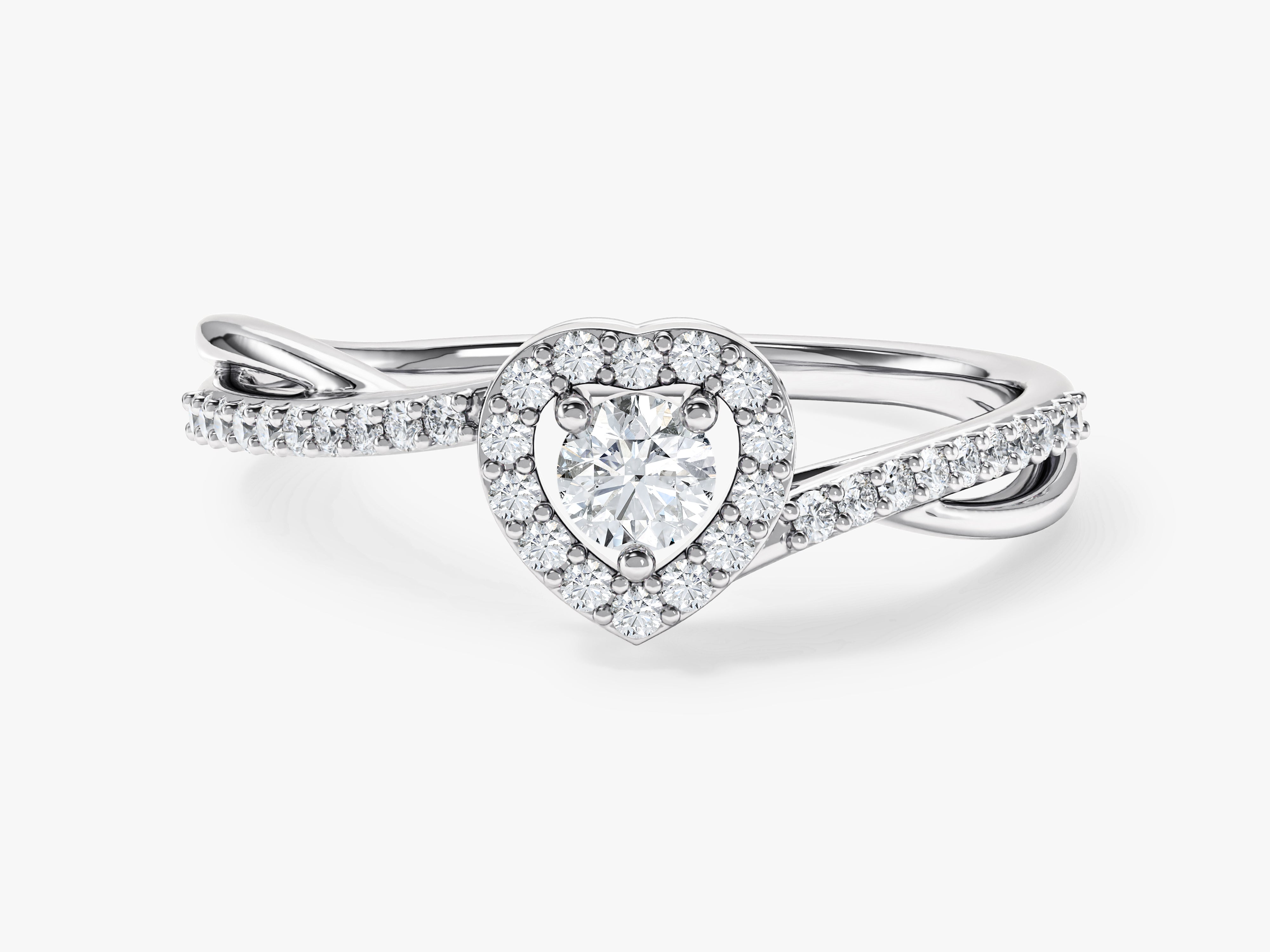 Heart Shape Twisted Band Promise Ring