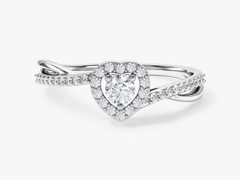 Heart Shape Twisted Band Promise Ring