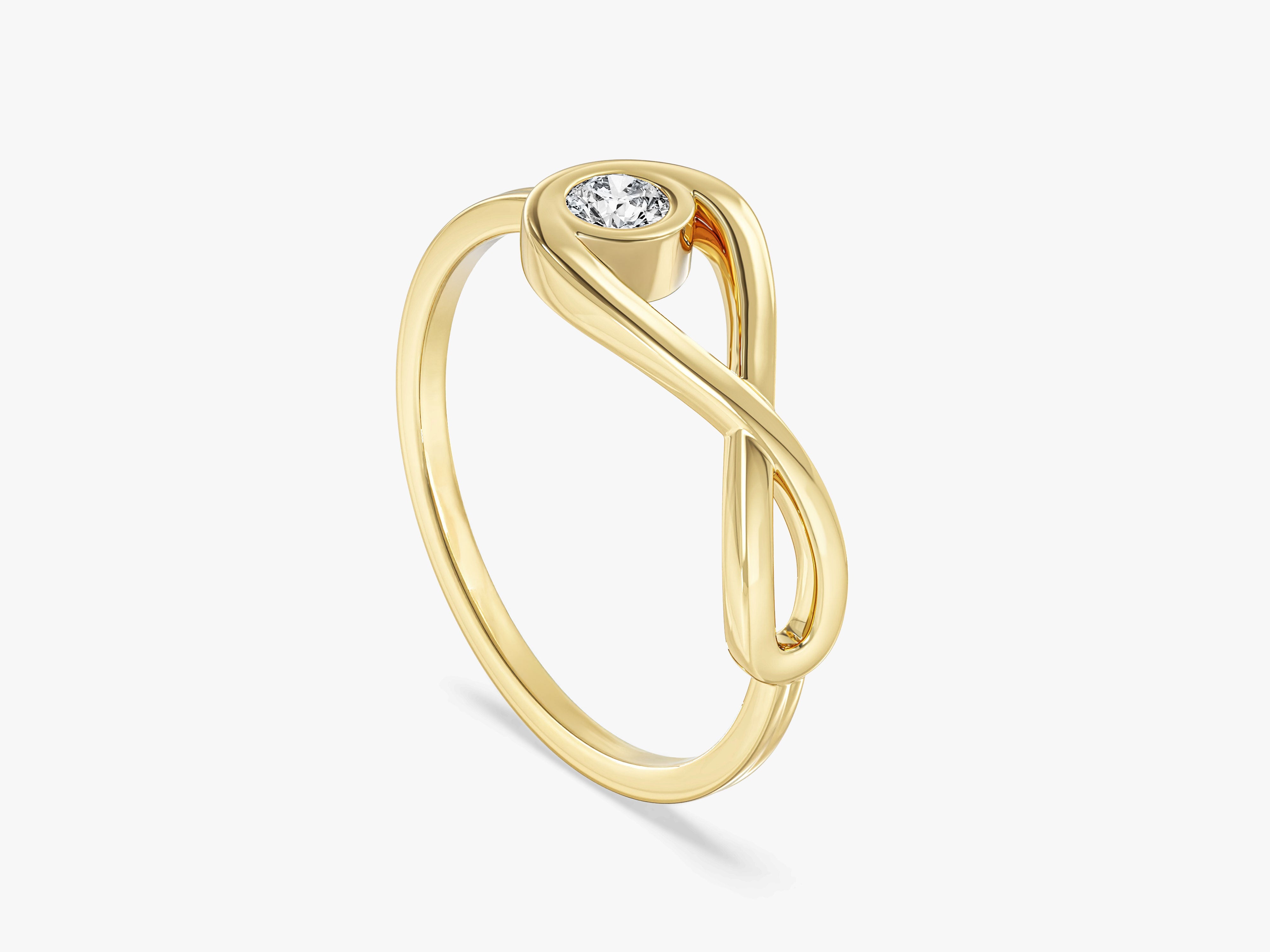 Infinity Solitaire Moissanite Promise Ring