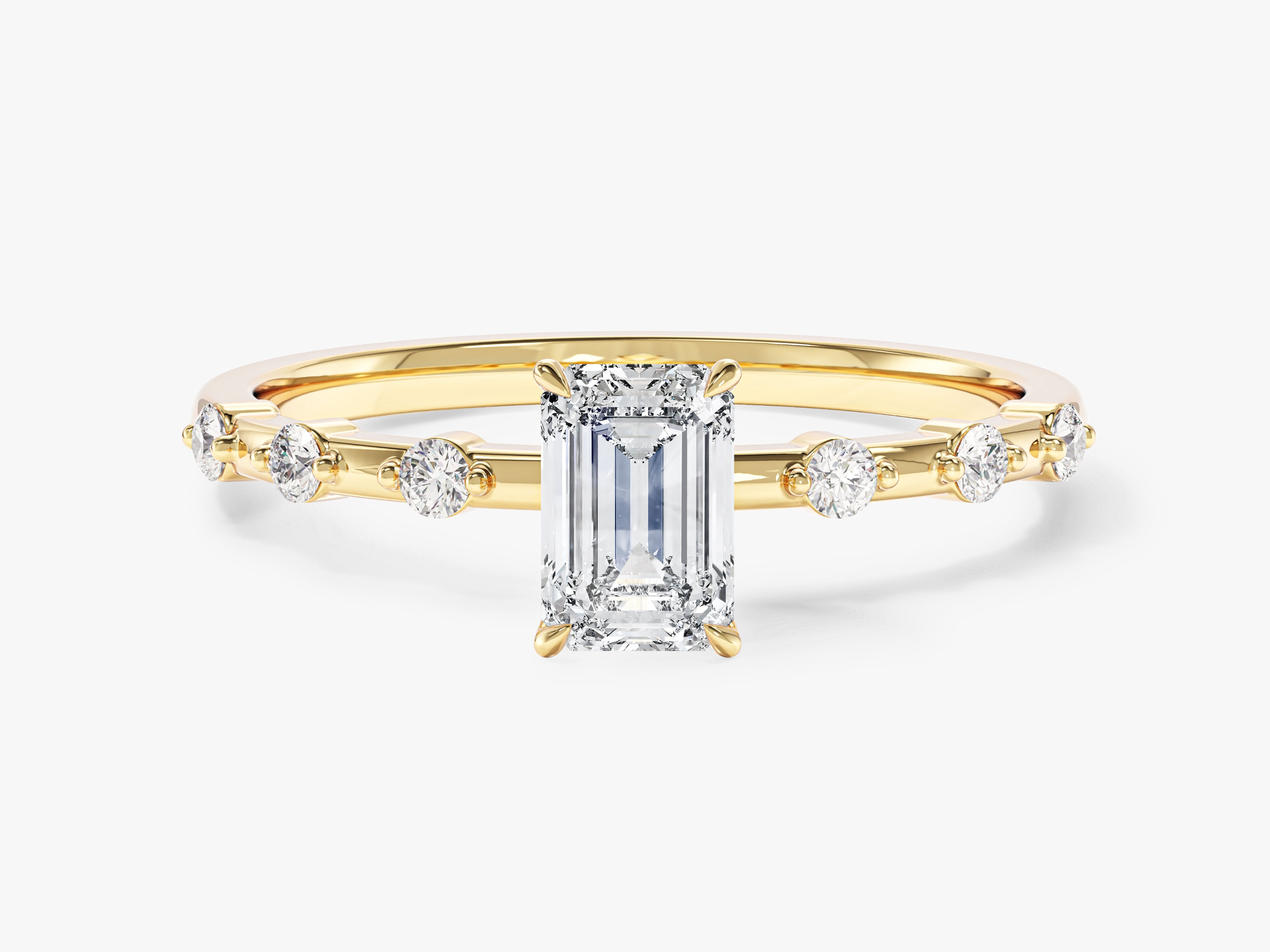 Emerald Cut Promise Ring with Sidestones