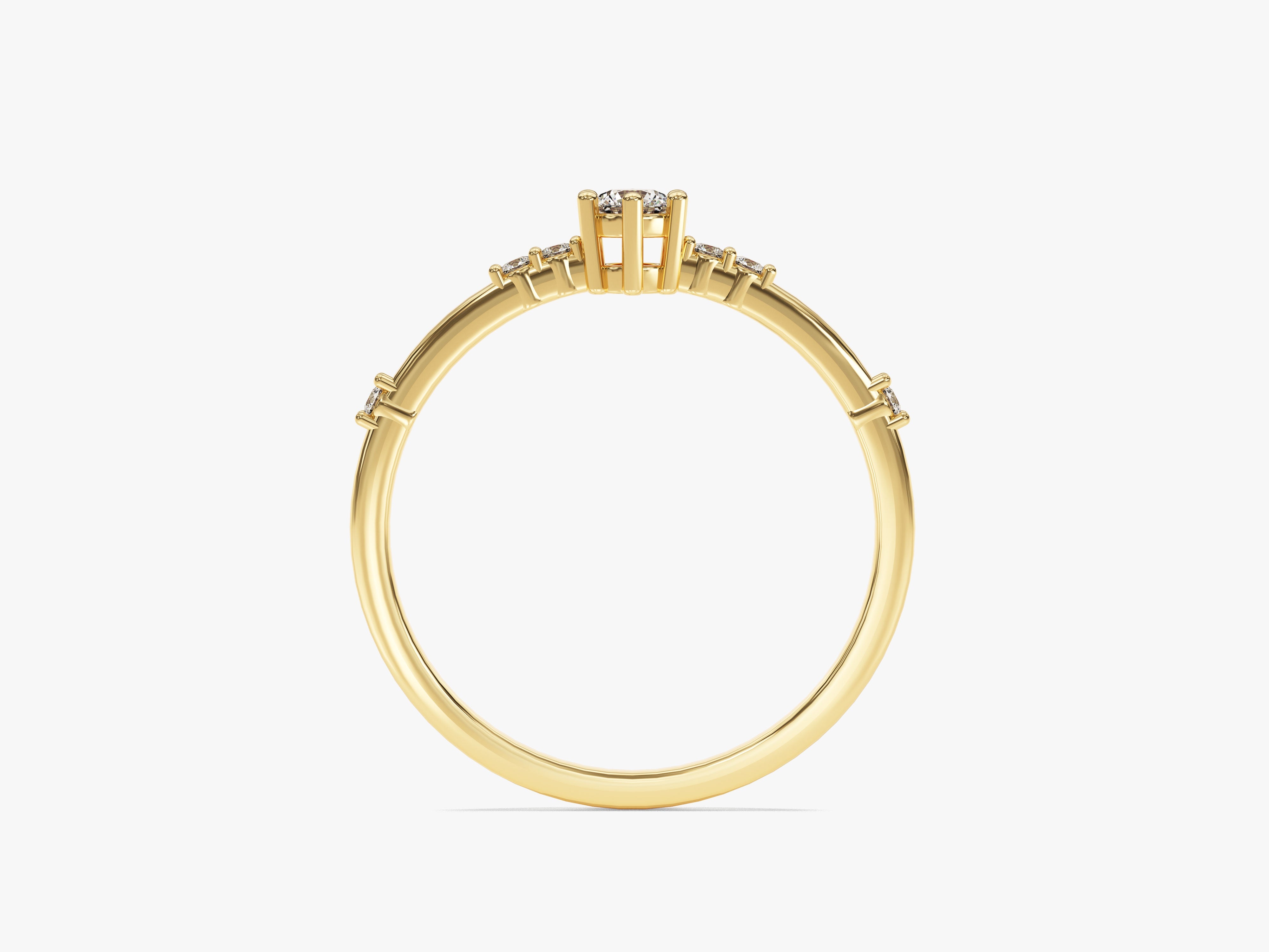 Scattered Round Cut Moissanite Promise Ring