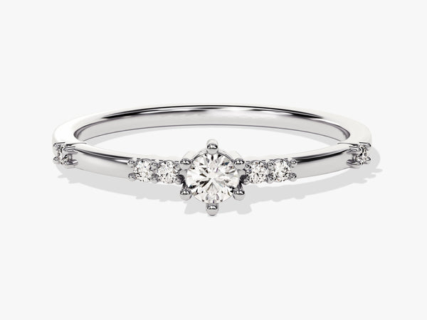 Scattered Round Cut Moissanite Promise Ring