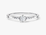 Scattered Round Cut Moissanite Promise Ring