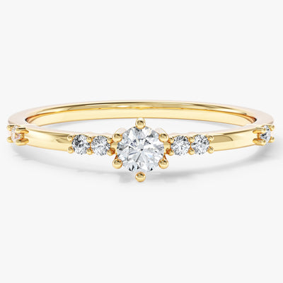 Scattered Round Cut Moissanite Promise Ring