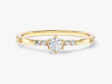 Scattered Round Cut Moissanite Promise Ring