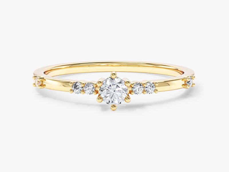Scattered Round Cut Stone Promise Ring