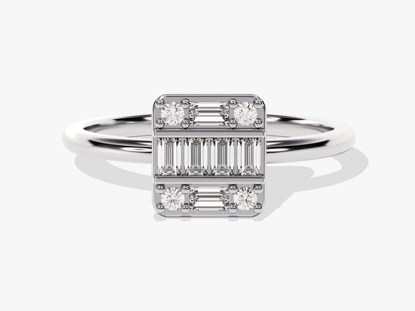 Multi Baguette Moissanite Promise Ring