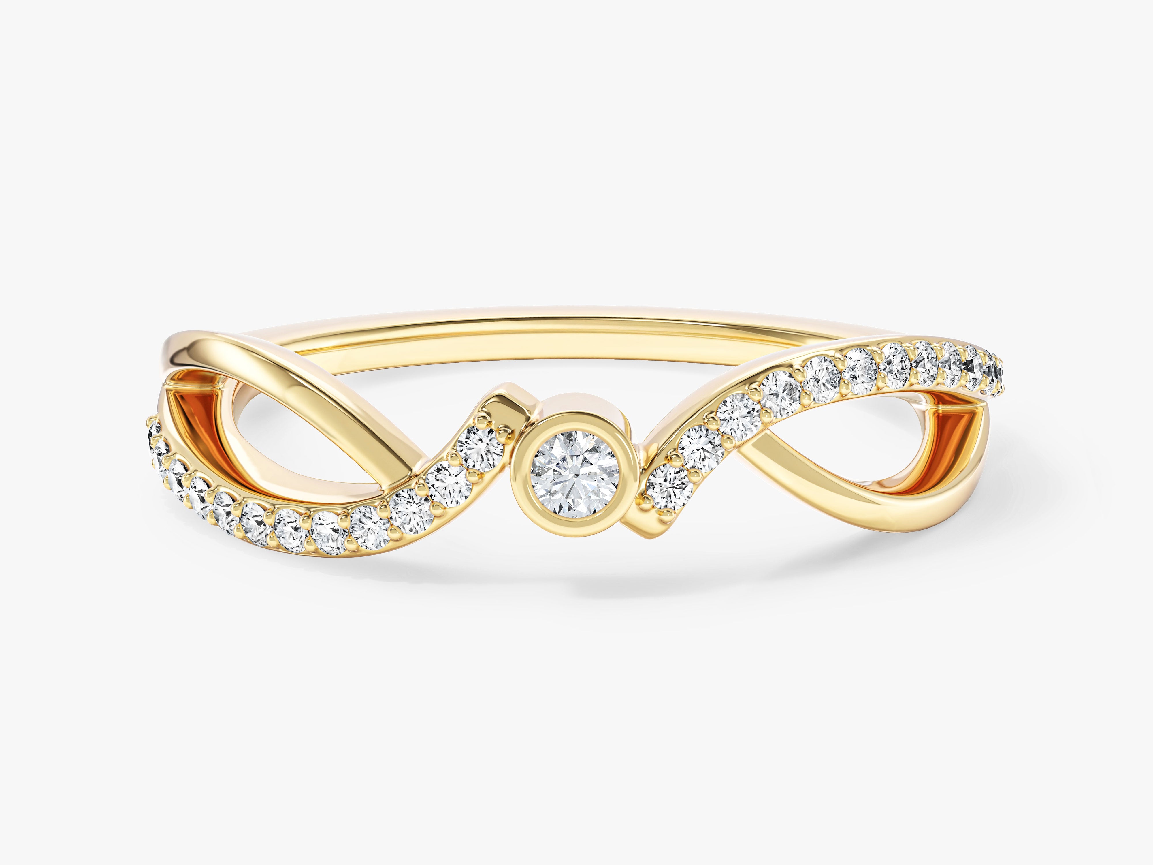 Split Shank Promise Ring with Sidestones