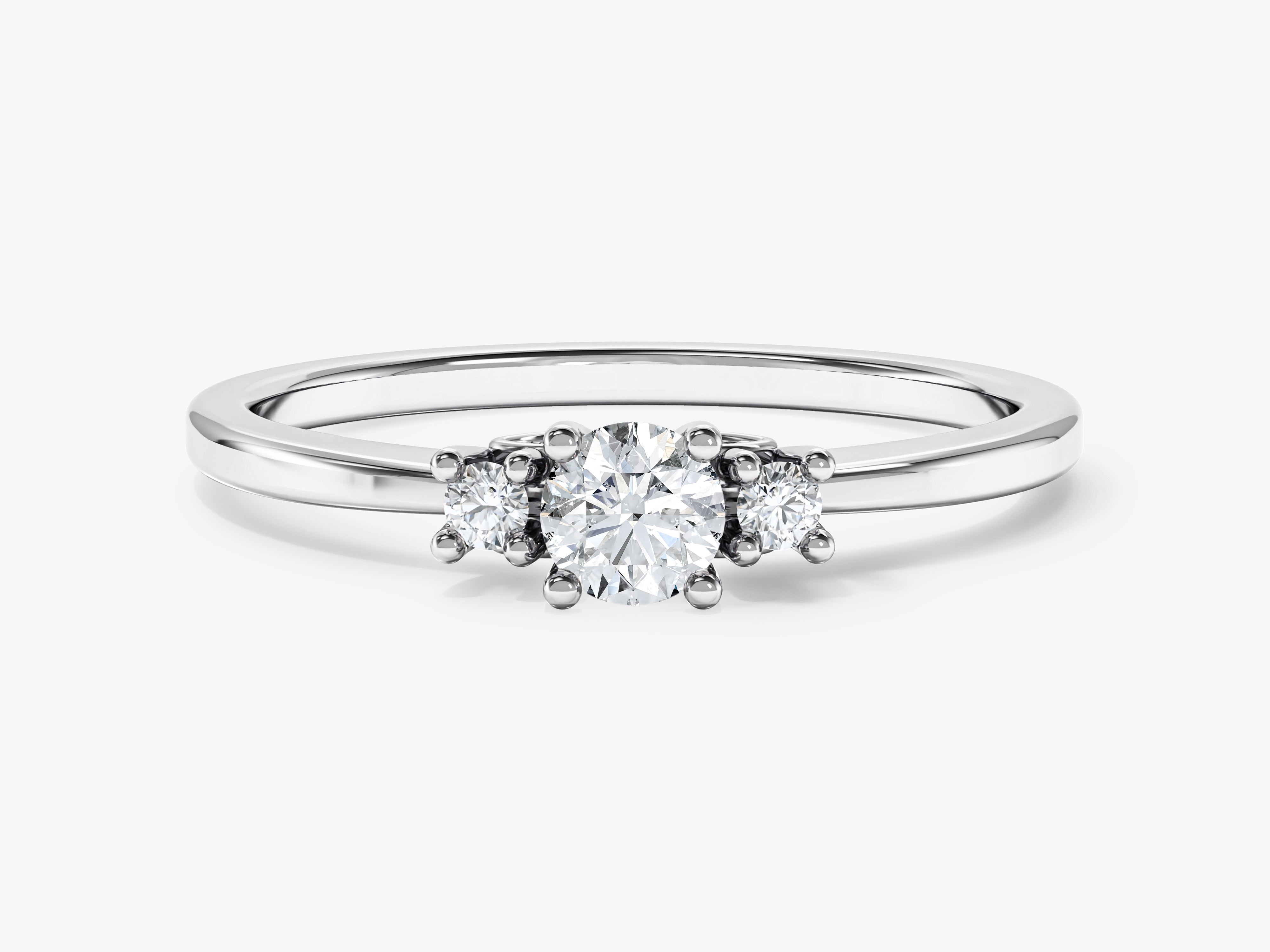 Promise Rings Inset Stone Three Stone Promise Ring | Eternate