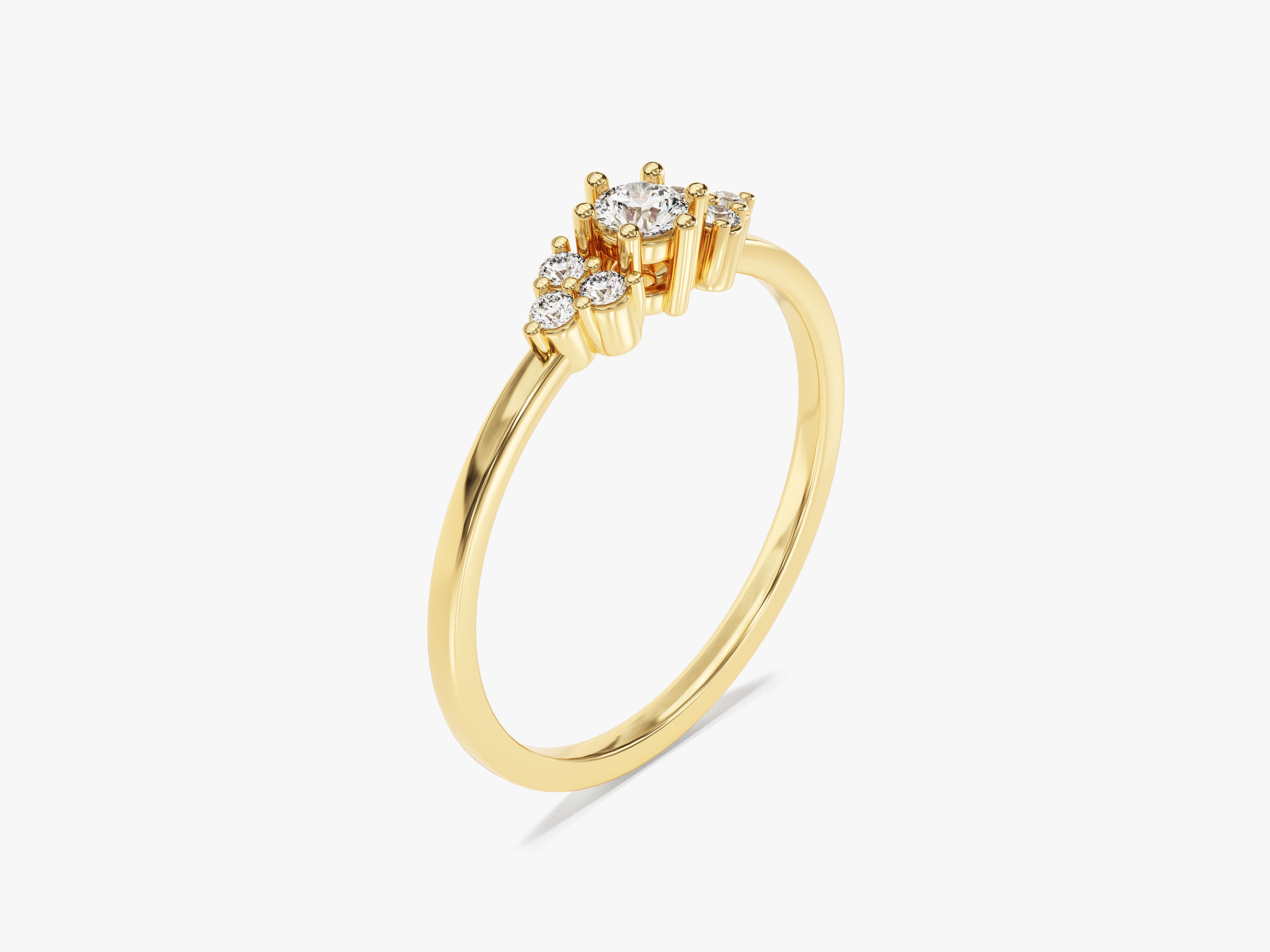 Gold diamond cluster ring for jewelry company