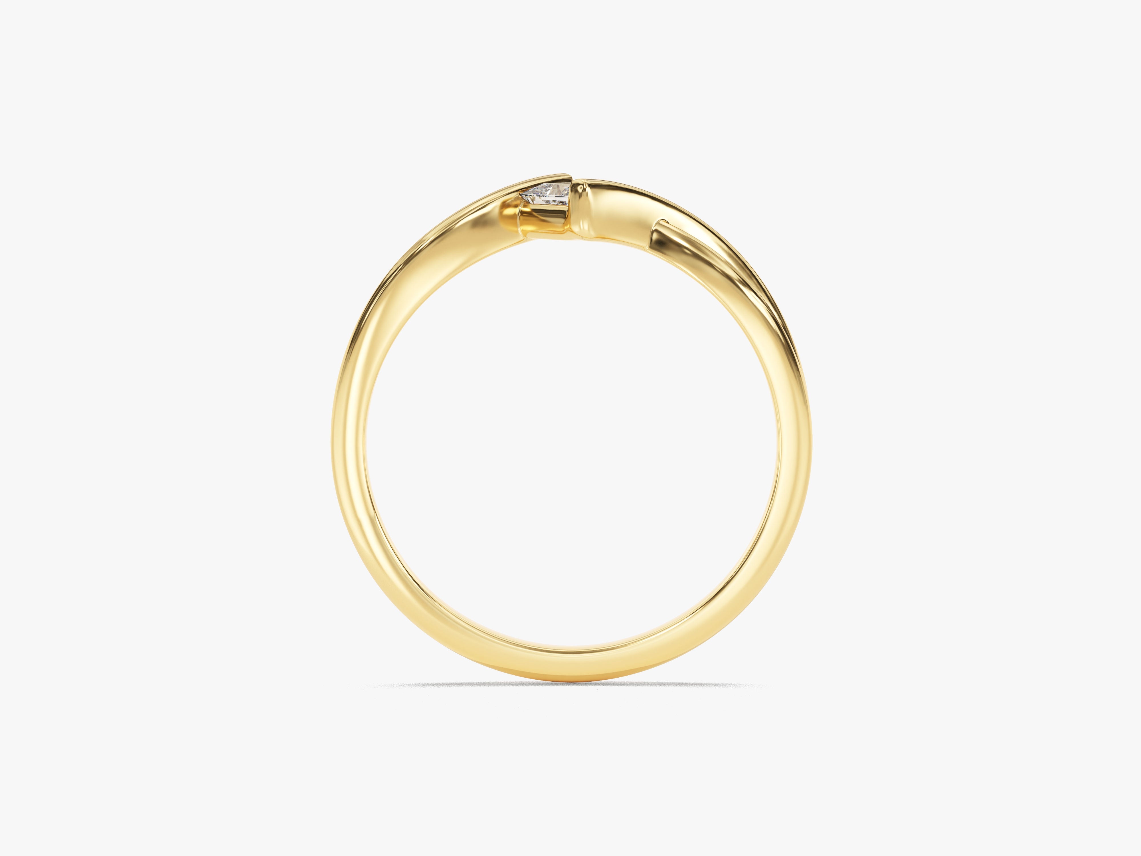 Gold diamond ring, elegant jewelry for women