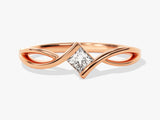 Twisted Band Princess Moissanite Promise Ring