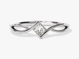 Twisted Band Princess Moissanite Promise Ring