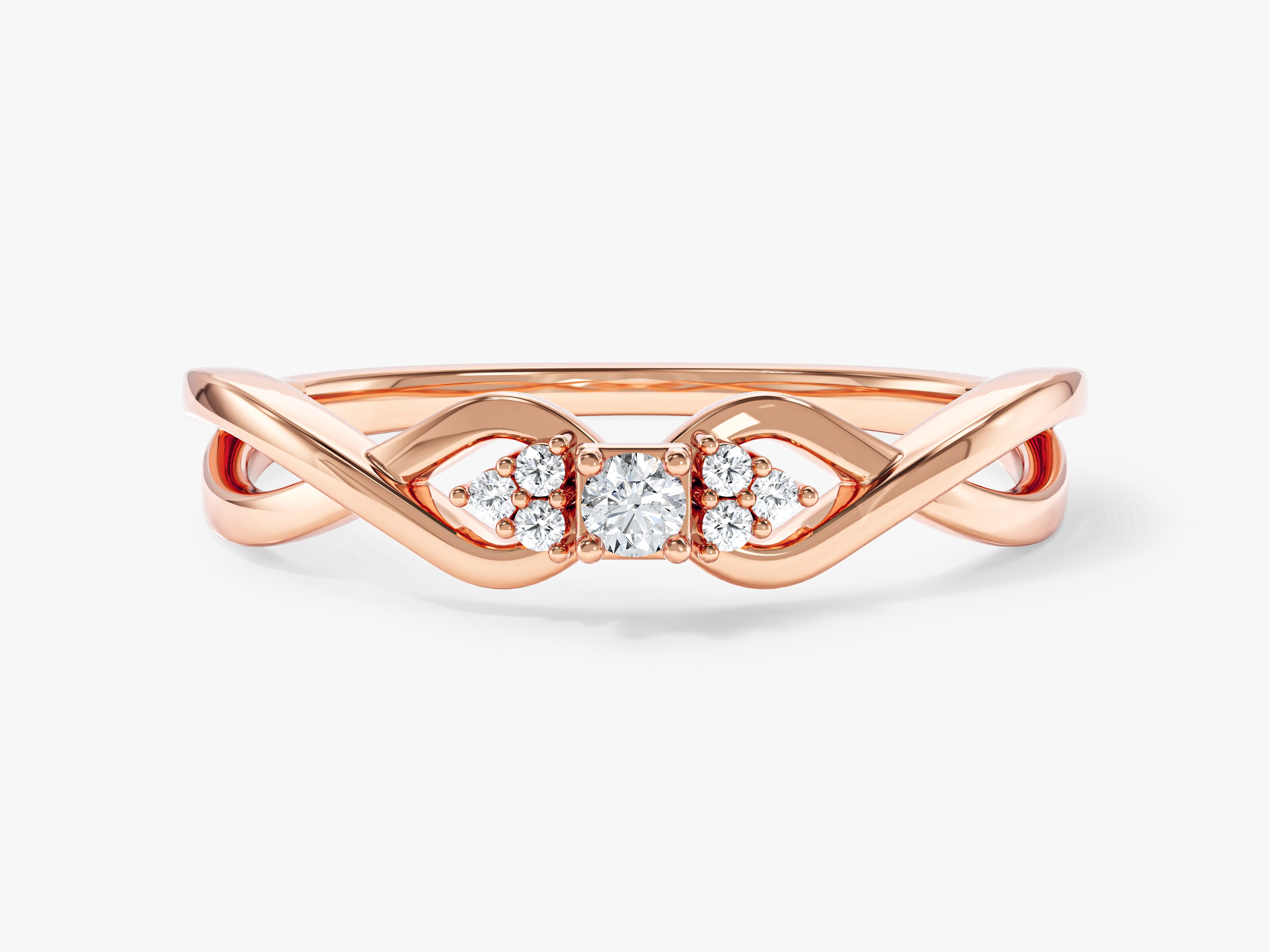 Twisted Band Cluster Promise Ring
