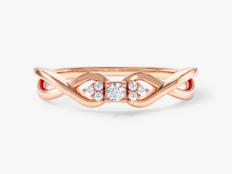 Twisted Band Cluster Promise Ring