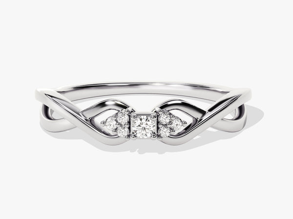 Twisted Band Moissanite Cluster Promise Ring