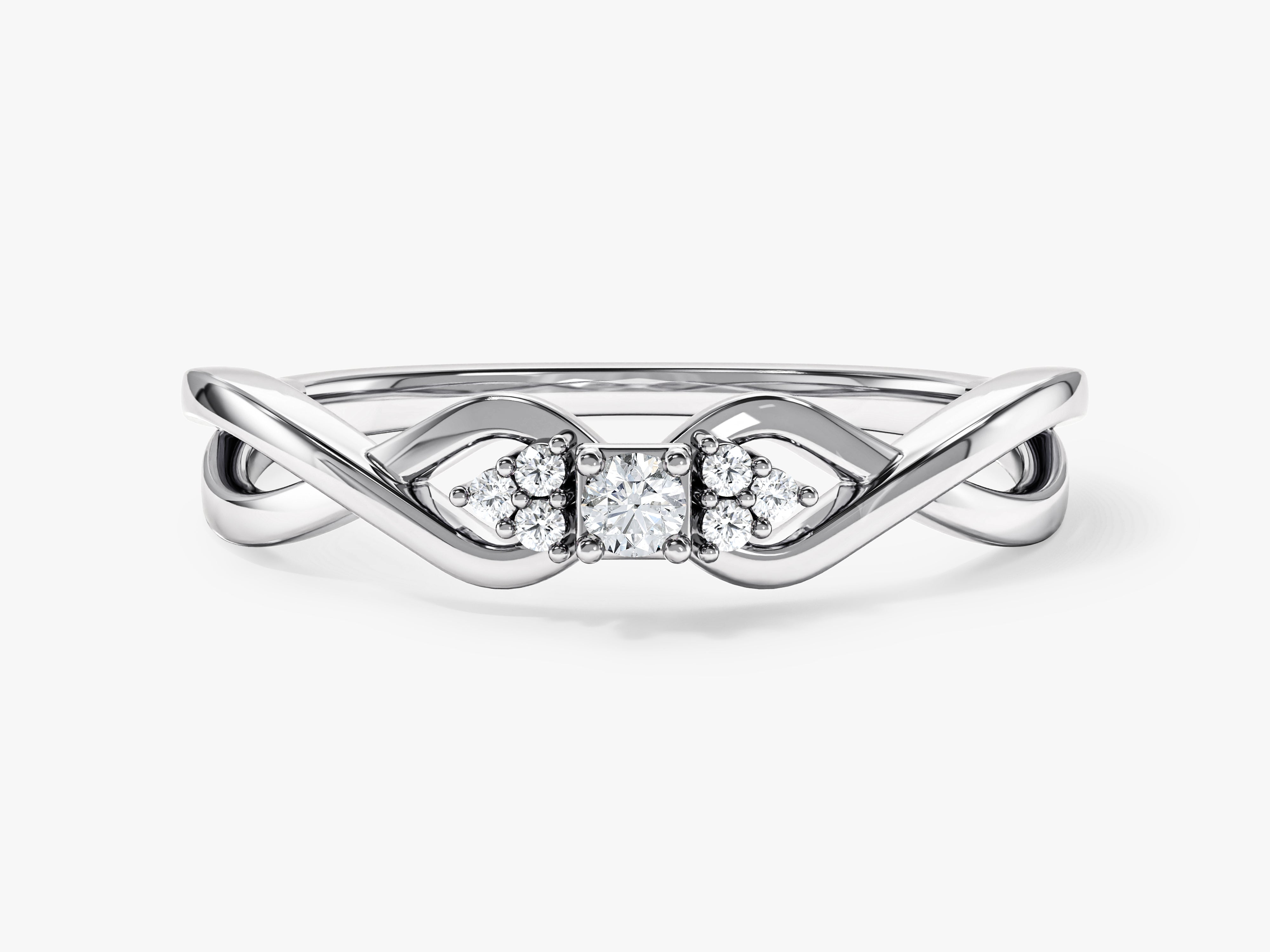 Twisted Band Cluster Promise Ring