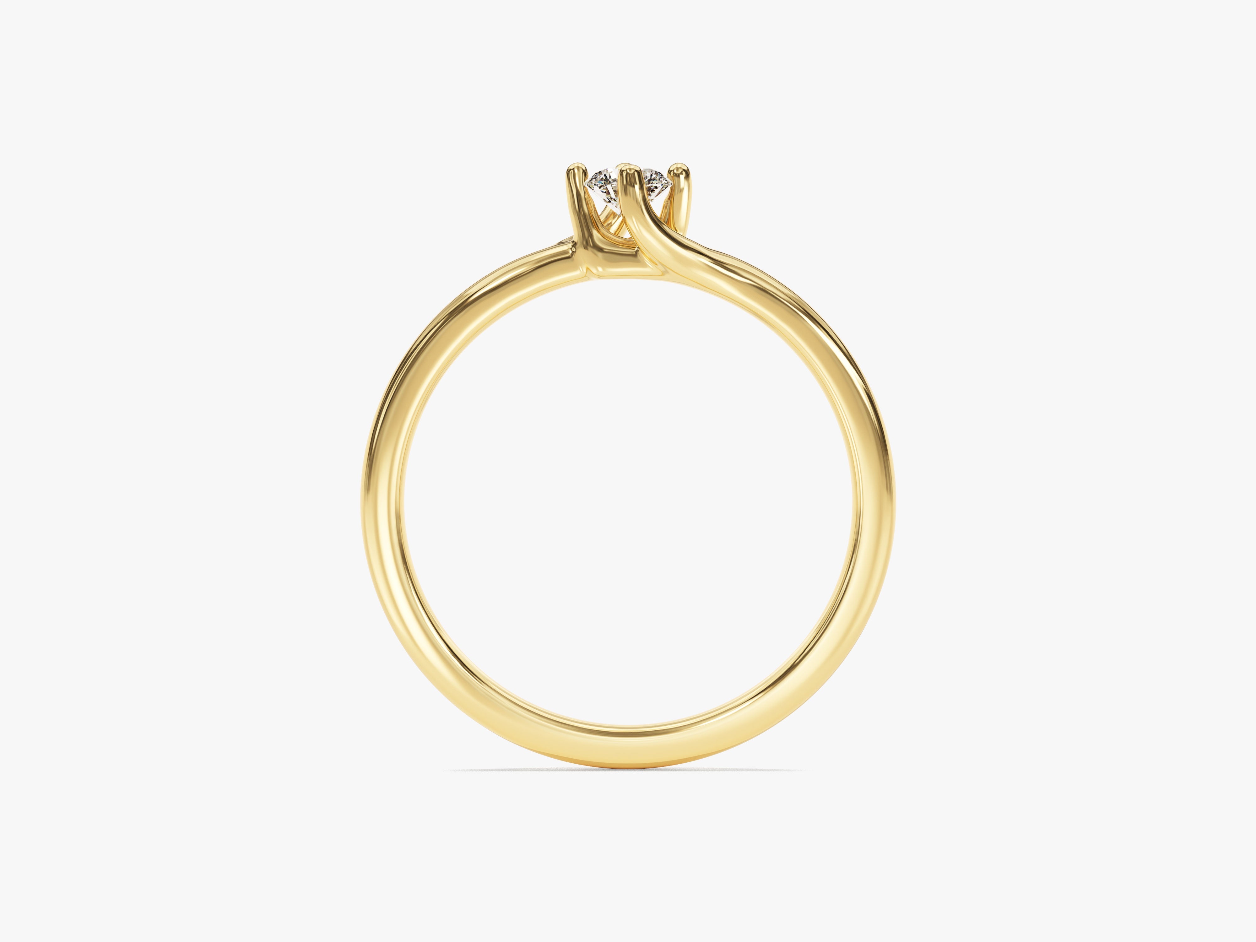 Gold diamond ring, elegant jewelry for her