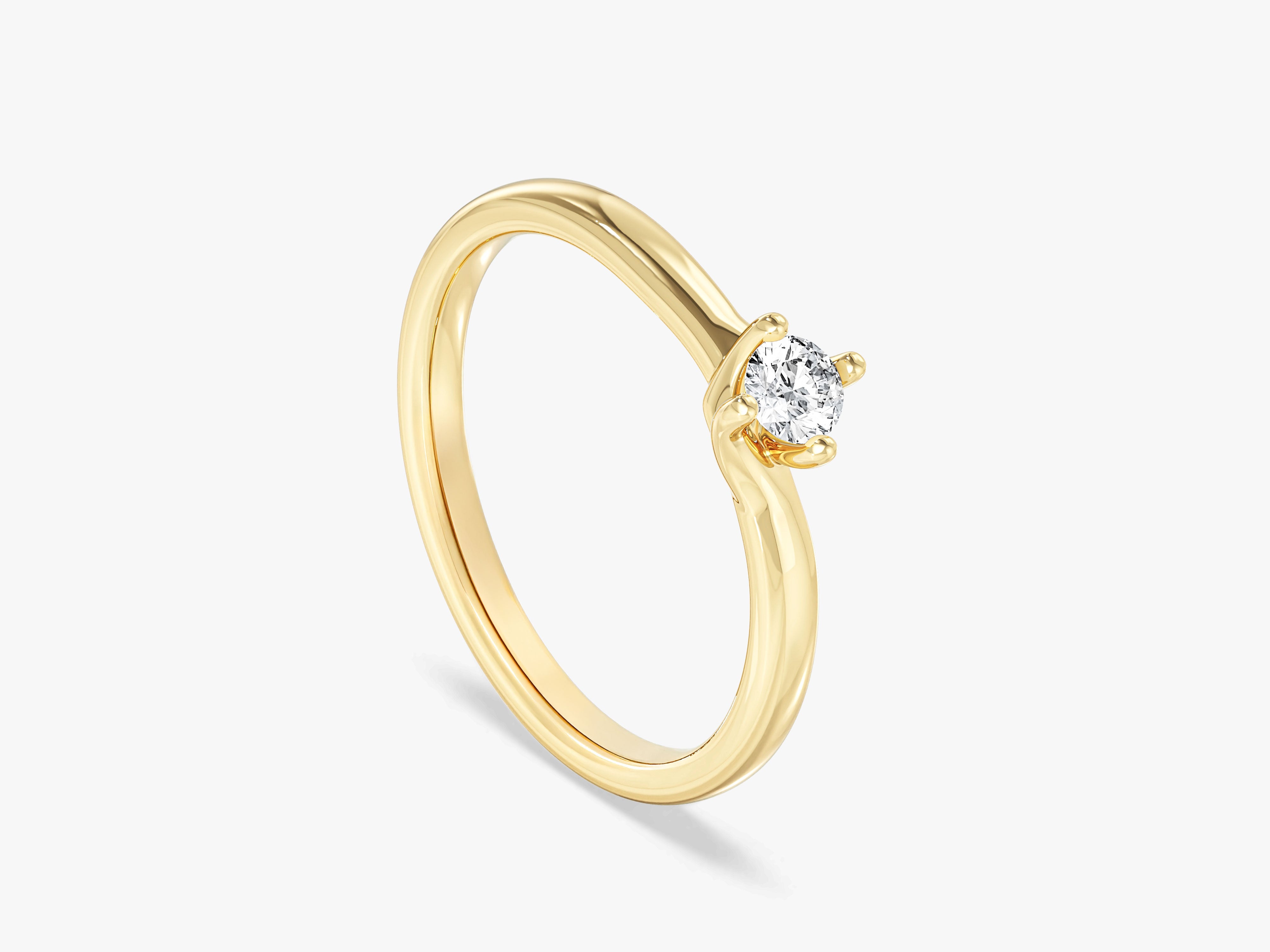 Solitaire Round Cut Moissanite Promise Ring