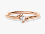 Solitaire Round Cut Moissanite Promise Ring