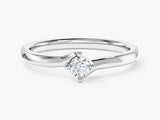 Solitaire Round Cut Moissanite Promise Ring