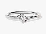 Solitaire Round Cut Moissanite Promise Ring