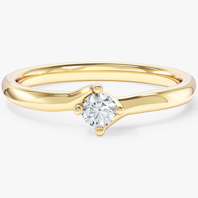Solitaire Round Cut Moissanite Promise Ring