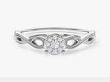 Infinity Moissanite Promise Ring with Milgrain Accents